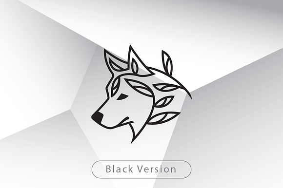 Floral Siberian Husky Logo Template in Logo Templates - product preview 3