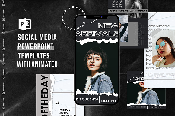 Social Media PowerPoint Animation V1 in Instagram Templates - product preview 3