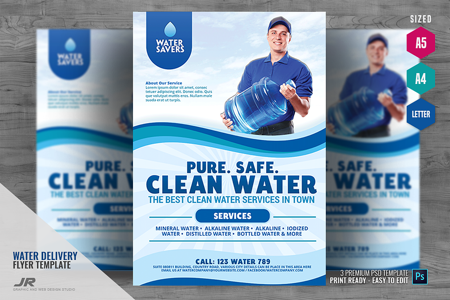 Water Refiling and Delivery Station in Flyer Templates - product preview 8