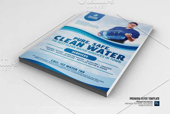 Water Refiling and Delivery Station in Flyer Templates - product preview 1