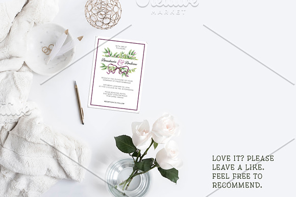 Leafy Wedding Invitation in Wedding Templates - product preview 1
