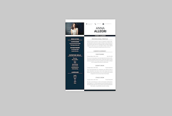 Event Planner Resume Designer in Resume Templates - product preview 2