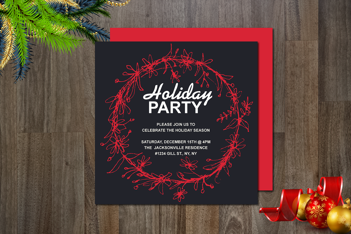 Holiday Non-Photo Invitation in Card Templates - product preview 8
