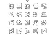 Tablet Usage Line Icons