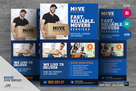 Cargo and Logistic Services Flyer in Flyer Templates - product preview 3