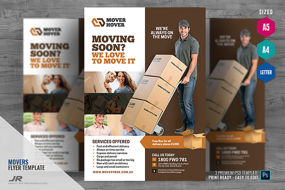 Mover and Local Transport Flyer in Flyer Templates - product preview 3
