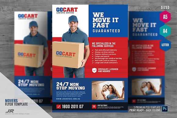 Delivery Cargo Courier Flyer in Flyer Templates - product preview 3