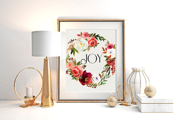 Holly Florals Watercolor Flowers PNG in Illustrations - product preview 6