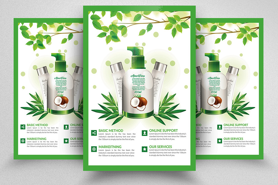 Herbal Cosmetics Product Flyer in Flyer Templates - product preview 8