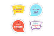 Blogger Day Sticker wth Text Thought