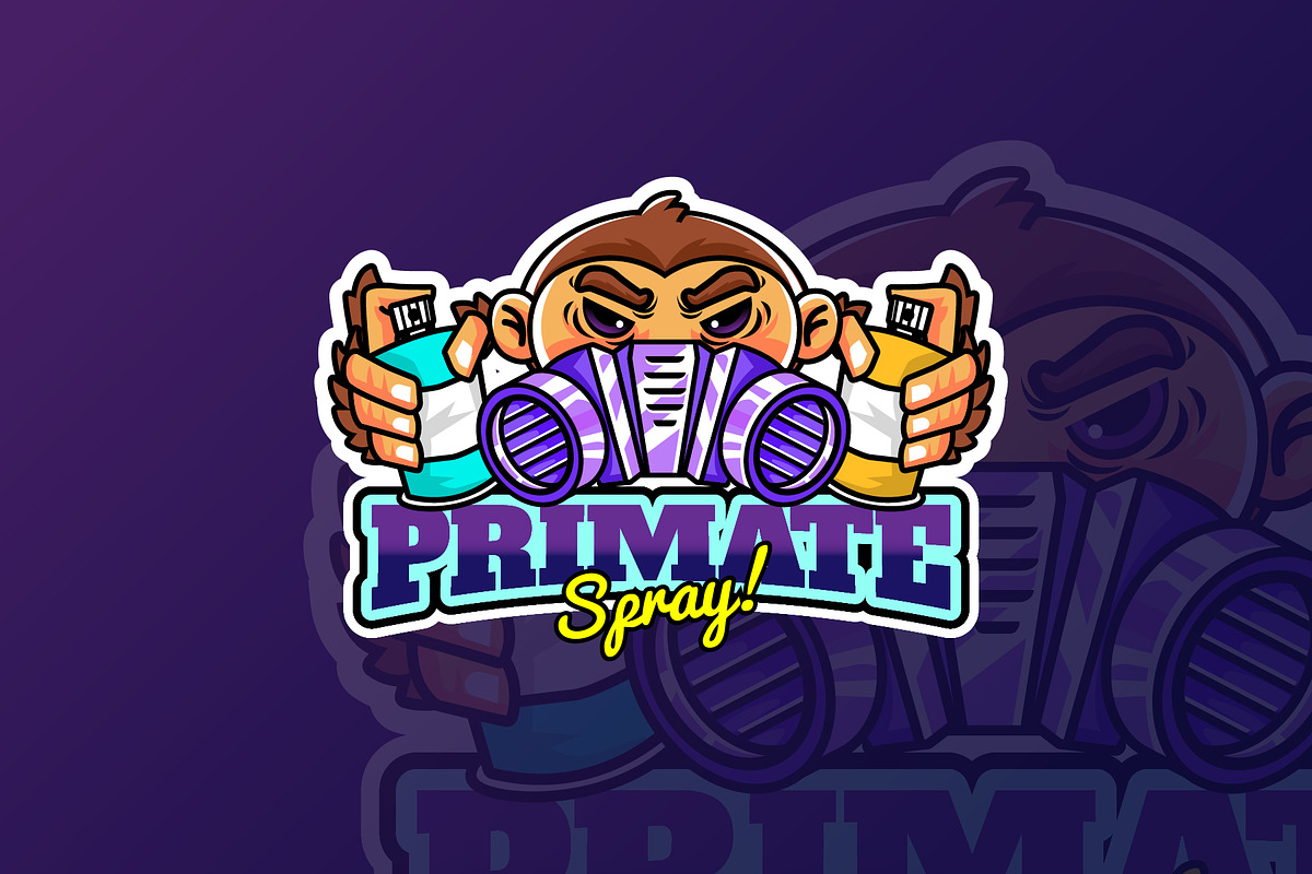 primate spray - Mascot & Esport Logo in Logo Templates - product preview 8