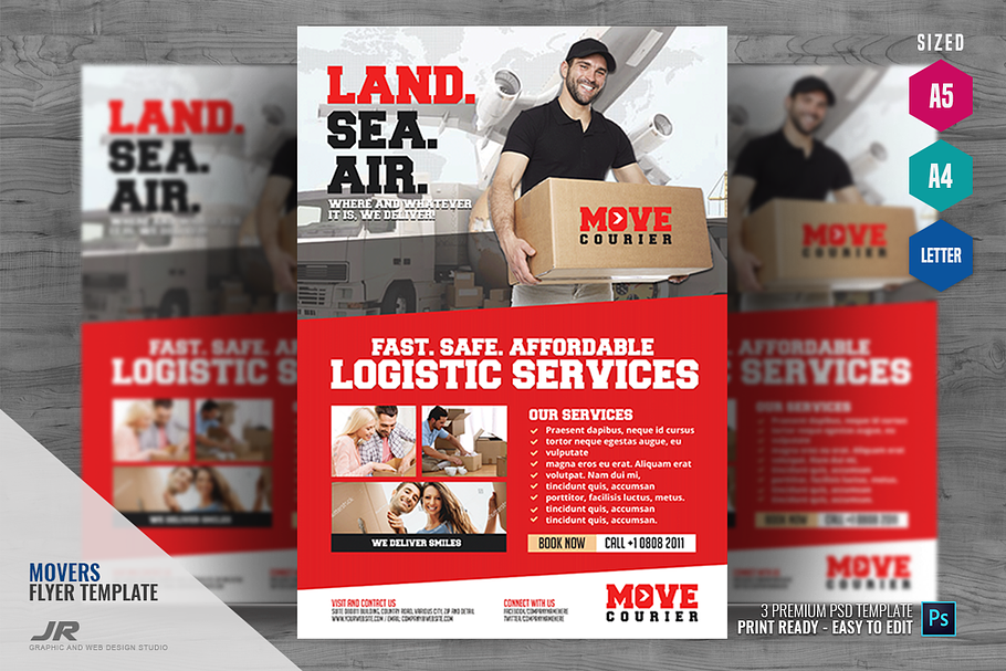Main Logistic Freight Services Flyer in Flyer Templates - product preview 8