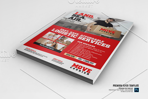 Main Logistic Freight Services Flyer in Flyer Templates - product preview 1