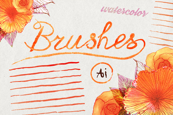Illustrator watercolors brushes in Photoshop Brushes - product preview 2