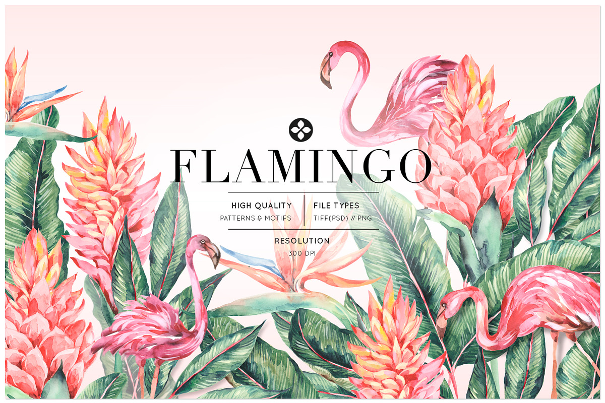 Flamingo, Patterns Set! in Patterns - product preview 8