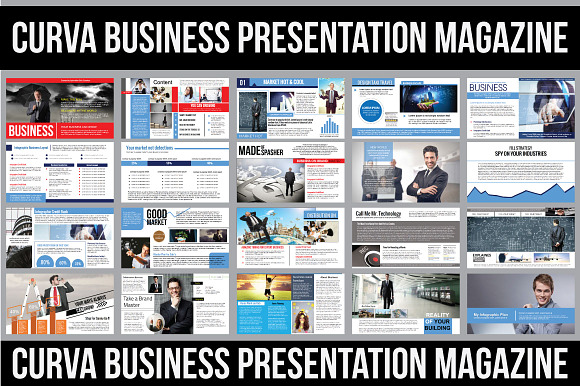 Curva Business Magazine Presentation in Presentation Templates - product preview 1