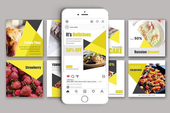 Food & Restaurant Social Media Pack in Instagram Templates - product preview 2