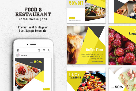 Food & Restaurant Social Media Pack in Instagram Templates - product preview 4