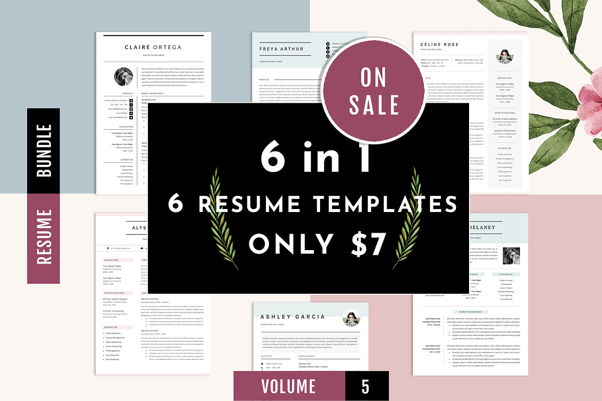 CV Resume Template Bundle Vol 5 in Letter Templates - product preview 8