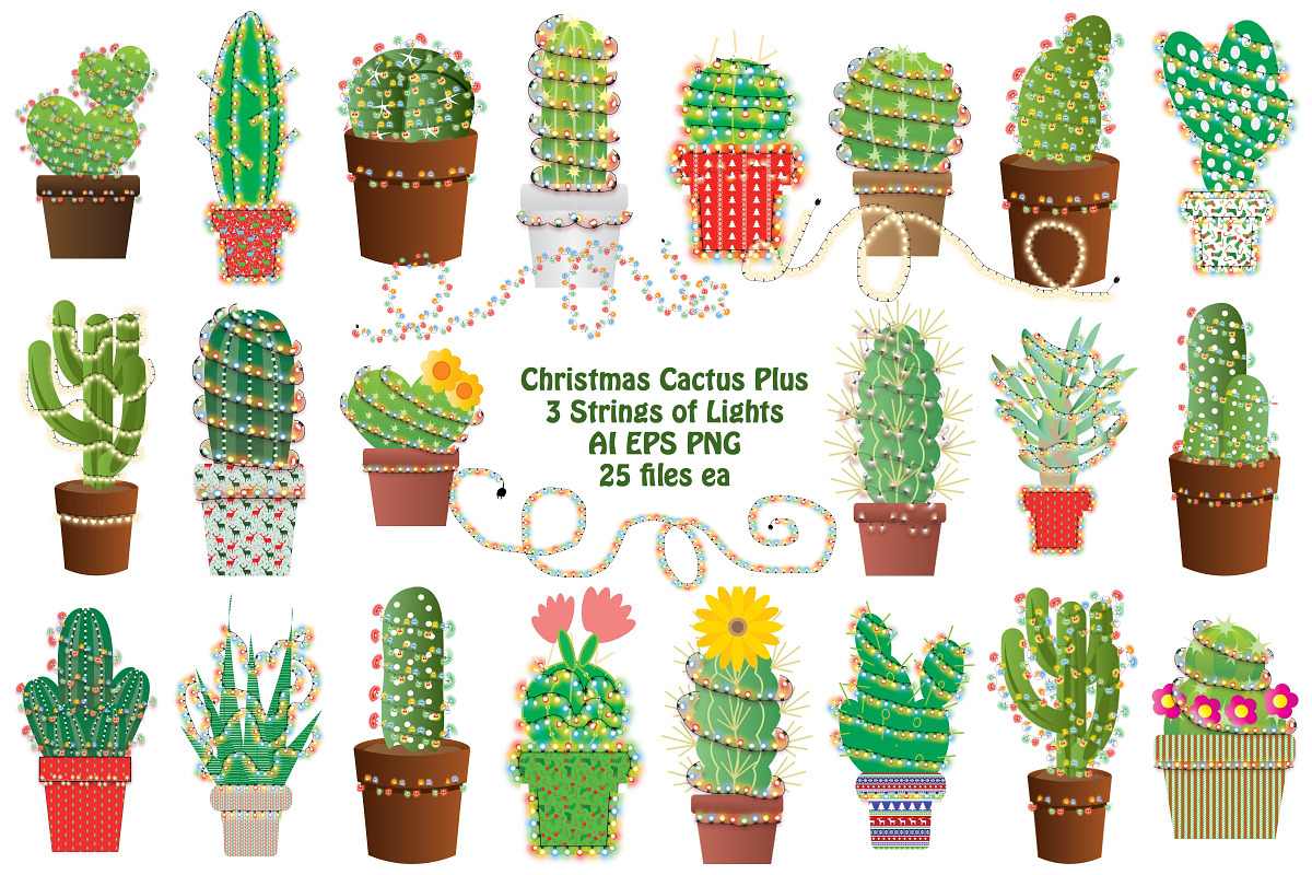Christmas Cactus AI EPS PNG in Illustrations - product preview 8