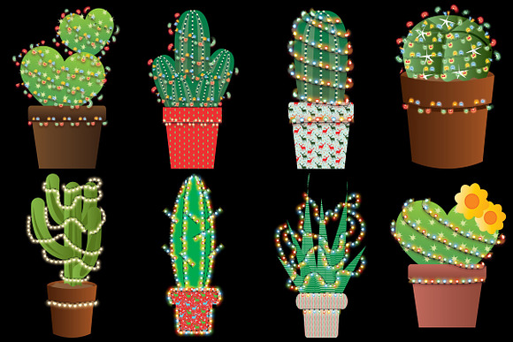 Christmas Cactus AI EPS PNG in Illustrations - product preview 3