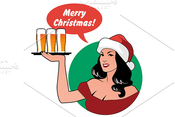 Pin Up Christmas Girls in Illustrations - product preview 3