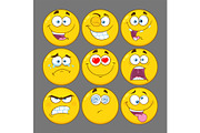 Funny Yellow Cartoon Emoji Face