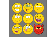 Funny Yellow Cartoon Emoji Face