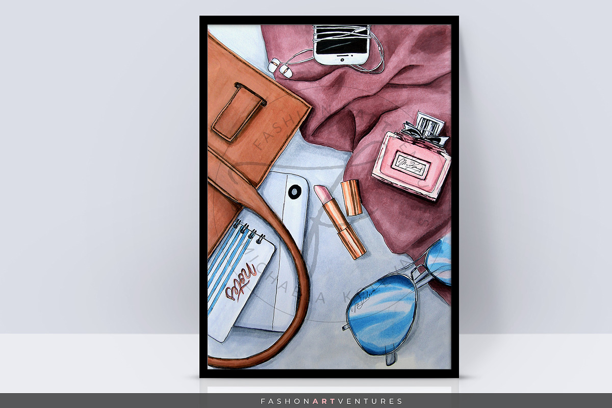 What's in my bag-Fashion print in Illustrations - product preview 8