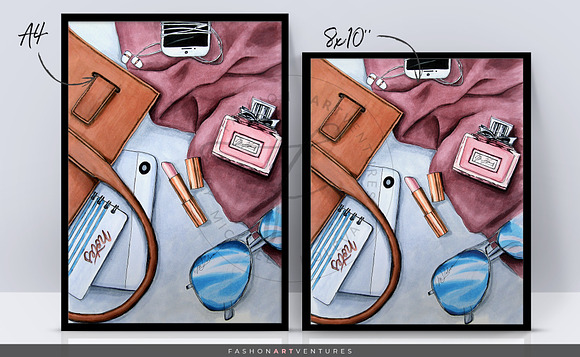 What's in my bag-Fashion print in Illustrations - product preview 1