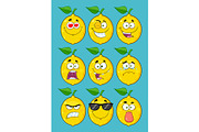 Yellow Lemon Fruit. Collection Set
