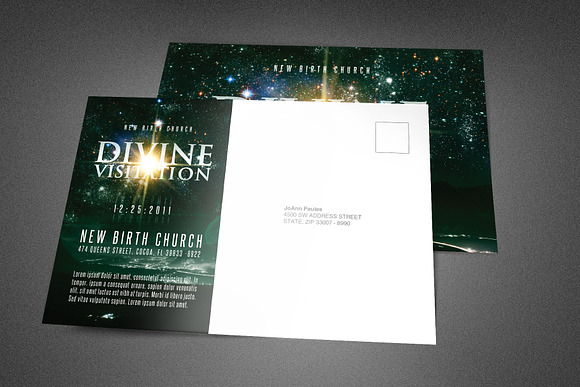 Divine Visitation Church Postcard in Postcard Templates - product preview 3