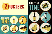 Shopping Time typographic poster.