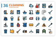 36 Cleaning Icons x 3 Styles