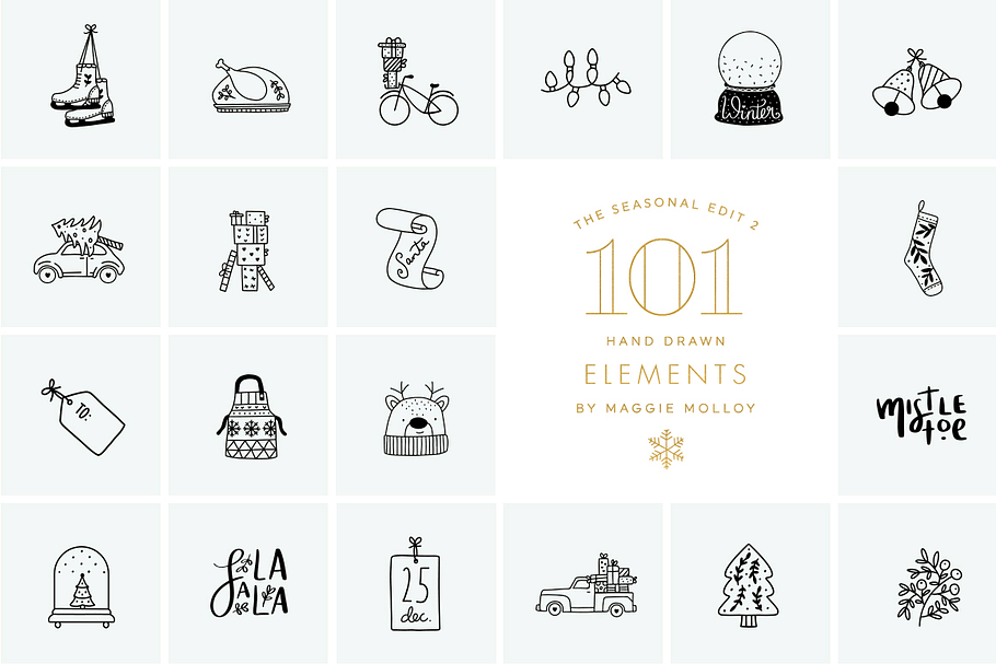 PNG 101 Festive Hand Drawn Elements in Illustrations - product preview 8