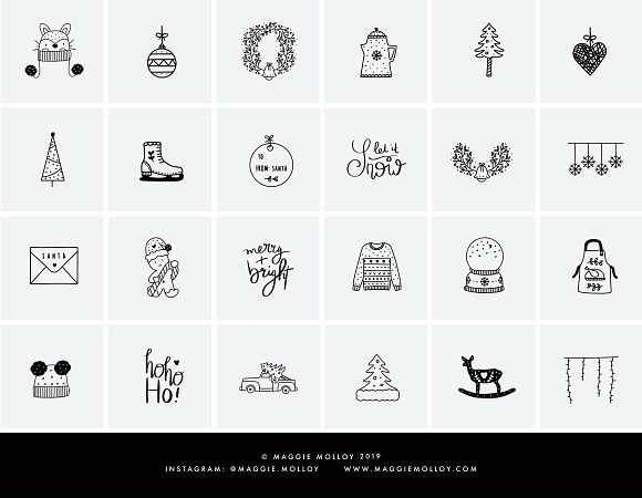 PNG 101 Festive Hand Drawn Elements in Illustrations - product preview 2