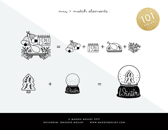 PNG 101 Festive Hand Drawn Elements in Illustrations - product preview 5