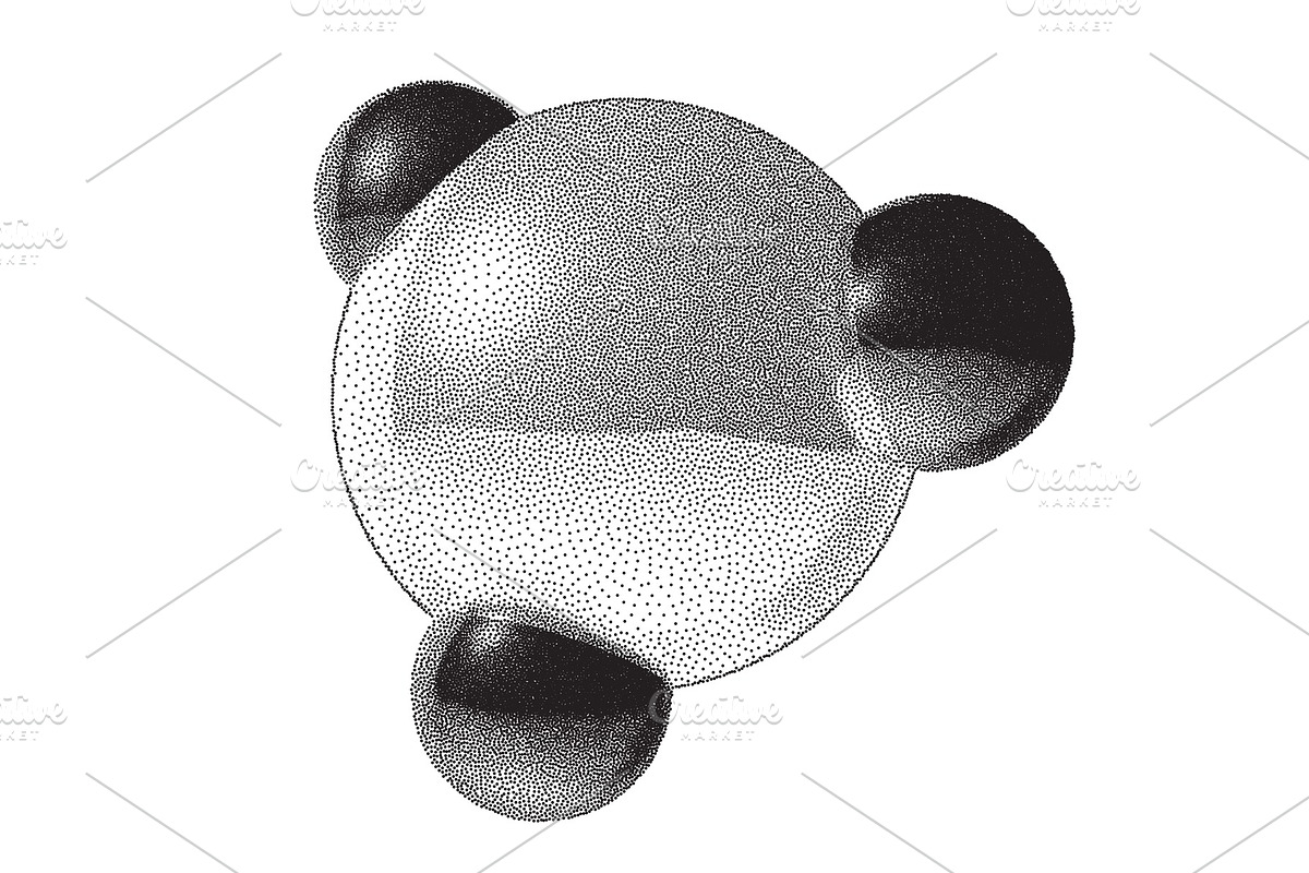Molecule sign with dotwork gradient in Illustrations - product preview 8
