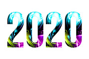 2020 - year number shining