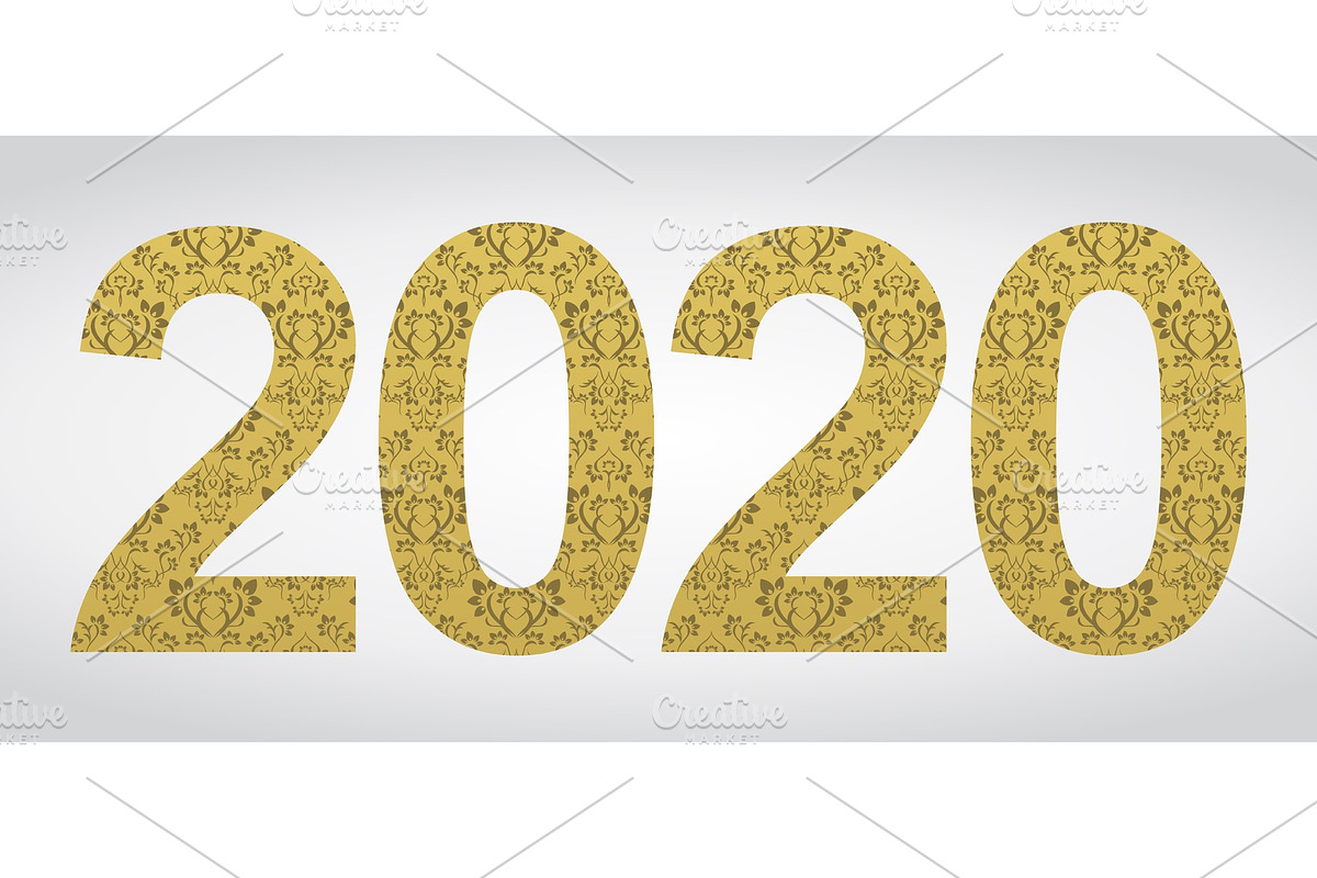 Number 2020 year patterned in Objects - product preview 8