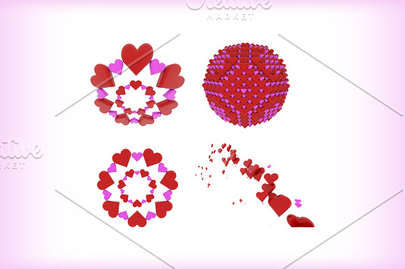 10 Beautiful 3D Hearts in Graphics - product preview 1
