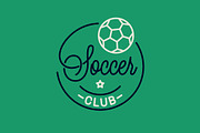 Soccer club logo. Round linear logo.