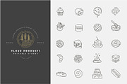Flour & bacery icons & logos