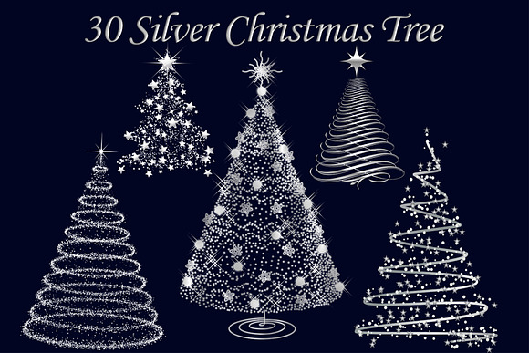 90 Golden  Silver Christmas Tree in Objects - product preview 1