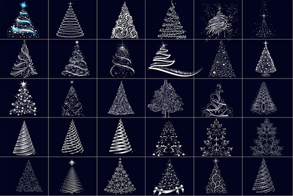 90 Golden  Silver Christmas Tree in Objects - product preview 4