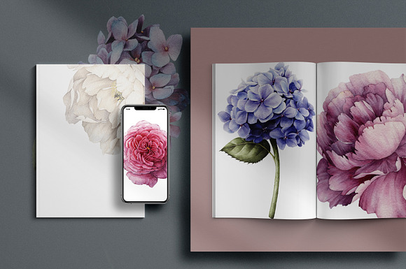 Watercolor flowers (PNG) in Illustrations - product preview 1
