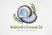 Watercolor Coconuts Set