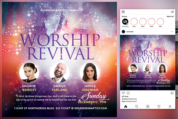 Worship Revival Church Flyer