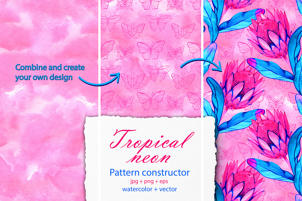 Tropic neon pattern constructor in Patterns - product preview 8