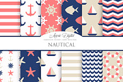 Pink & Navy Nautical Digital Papers